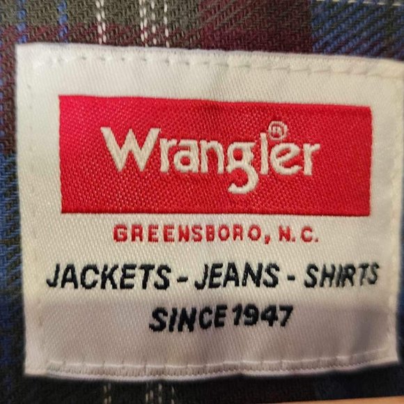 Men's Wrangler Blue Flannel Button Down Size XXL - Picture 4 of 4